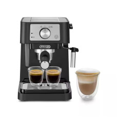 Кавоварка Delonghi ріжкова, 1л, мелена, ручний капуч, чорно-срібний