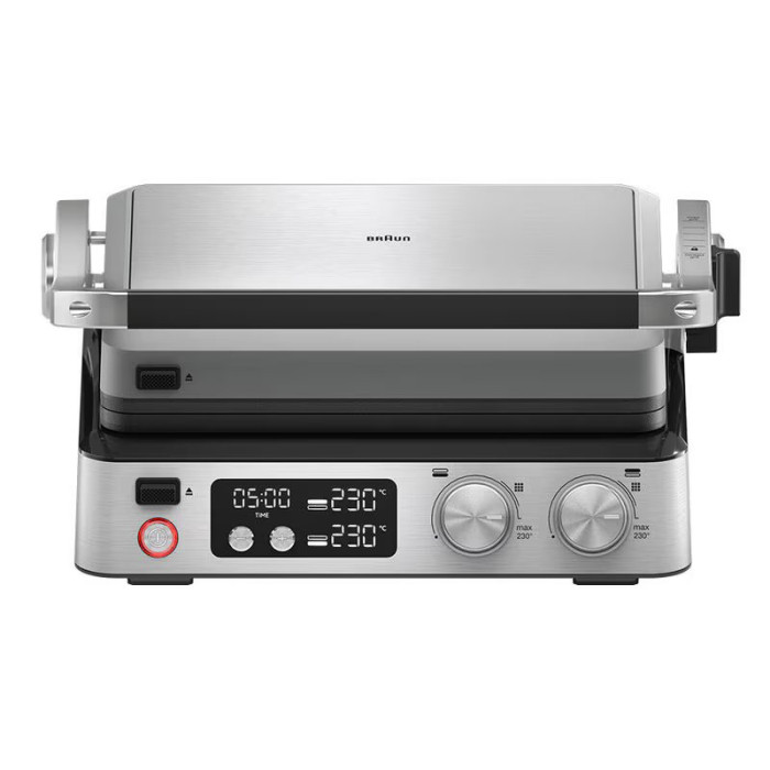 Гриль Braun  прижимний MultiGrill 7 CG 2000Вт, темп. режимів-3, з`ємні пластини+ пластини для вафель, метал