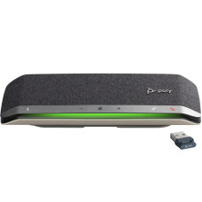 Спікерфон Poly Sync 40+ з адаптером BT700A, 3 x Bi-Mic, радіус 2,5 м, 1 х динамік, USB-A, USB-C, Bluetooth, сірий
