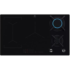 Варильна поверхня Electrolux комбінована (2 газ + 3 інд), 90см, розширена зона, чавун, чорний