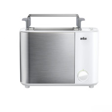 Тостер  Braun IDCollection 1000Вт, пластик+ метал, підігрів, підсвітка кнопок, білий+нерж