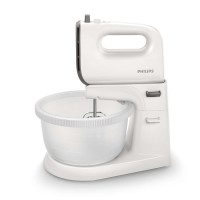 Міксер Philips стаціонарний Viva Collection 450Вт, насадки-4, чаша-пластик, 3л, біло-сірий