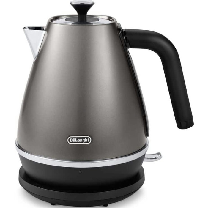 Електрочайник DeLonghi Distinta Titanium, 1.7л, Strix, метал, сірий