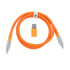 Кабель USB-A/USB-C > USB-C заряджання/синхронізації Keychron, 1м, Type-C, Double-Sleeved Geek, оранжевий