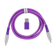 Кабель USB-A/USB-C > USB-C заряджання/синхронізації Keychron, 1м, Type-C, Double-Sleeved Geek, фіолетовий