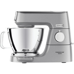 Кухонна машина Kenwood Titanium Chef Baker, 1200Вт, чаша-метал, корпус-метал, насадок-3, вбудовані ваги, дисплей, срібний