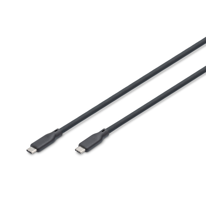 Кабель DIGITUS USB-C заряджання/синхронізації, USB 4.0 Gen 2, 20G, 240W, 8K, силіконовий, 2м, чорний