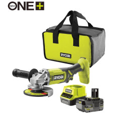 Шліфмашина кутова акумуляторна Ryobi ONE+ RAG18125-1C40S 125мм 18В 1х4А·год 9000об·хв 2.2кг сумка