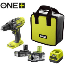 Шурупокрут-дриль ударний акумуляторний Ryobi ONE+ R18PD3-242S 18В 1х2А·год 1х4А·год ЗП 50Нм 500·1800об·хв 1.3кг сумка