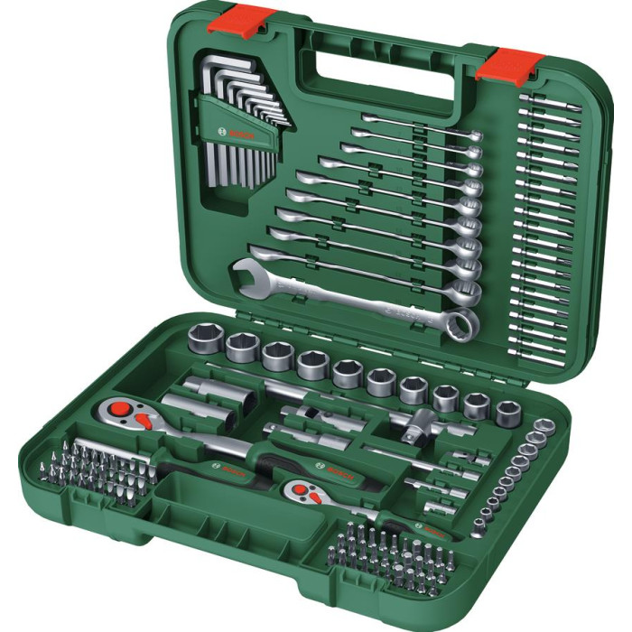 Набір інструментів Bosch, 1/2", 1/4", 132шт, CrV