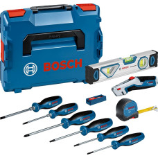 Набір професійних викруток та змішаних ручних інструментів Bosch Professional 19шт, L 3.5, SL6.5, TX15, TX20, PH1, PZ 2мм, рулетка 5м, рівень 25см