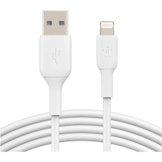 Кабель USB-A > Lightning заряджання/синхронізації Belkin 1м, 12Вт, PVC, (2 Pack), білий