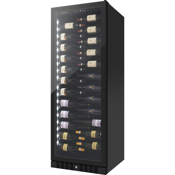 Холодильник Philco для вина, 177х59.5х68, холод.відд.-472л, зон - 1, бут-143, диспл, підсвітка, чорний