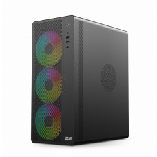 Корпус 2E GAMING Credo Plus V510B без БЖ, 1xUSB3.0, 1х USB 2.0, 1xUSB Type-C, 4x120мм RGB Rainbow, VGA 310мм, TG Side Panel, ATX, чорний