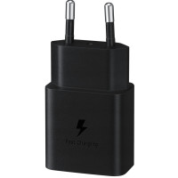 Зарядний пристрій мережевий Samsung 15Вт USB-С, кабель USB-C > USB-C, 1м, чорний
