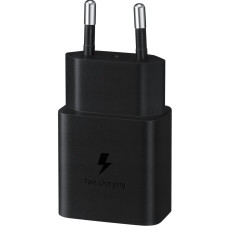 Зарядний пристрій мережевий Samsung 15Вт USB-С, кабель USB-C > USB-C, 1м, чорний