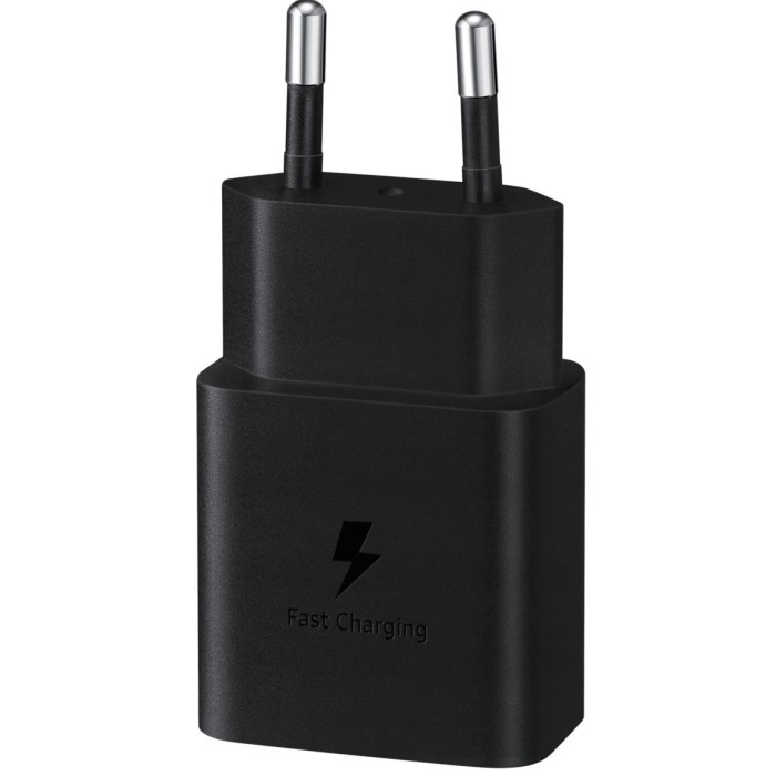 Зарядний пристрій мережевий Samsung 15Вт USB-С, кабель USB-C > USB-C, 1м, чорний