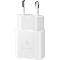 Зарядний пристрій мережевий Samsung 15Вт USB-С, кабель USB-C > USB-C, 1м, білий