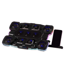 Підставка для ноутбука 2E GAMING CPG-011, до 17.3", 1xUSB-A, 1xUSB-C, LCD, RGB, чорний