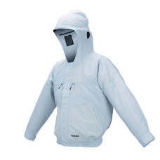 Куртка акумуляторна Makita LXT/CXT, 10.8-18В, з вентиляцією, поліестер, розміт L, білий, 0.41кг