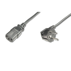 Кабель живлення DIGITUS Schuko 90/M - C13/F, 0.75м, чорний