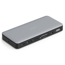 Док-станція DIGITUS USB-C > 2xHDMI/DP/2xUSB-A/USB-C/SD/MicroSD/RJ54/DC/Audio