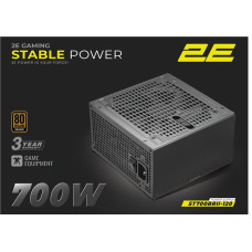 Блок живлення 2E GAMING Stable Power Pro ATX3.1 GEN5.0 (700W), >85%, 80+ Bronze, 120мм, 1xMB 24pin(20+4), 2xCPU 8pin(4+4), 3xMolex, 6xSATA, 4xPCIe 8pin(6+2), 1xPCIe GEN5 16pin