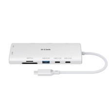 USB-С Хаб D-Link DUP-A01 10in1  2xHDMI, 1xGE, 2xUSB-C, 1xUSB-A 3.1, 1xUSB-A 3.0, 1xSD, 1xmicroSD, 1xUSB-C PD