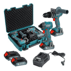Набір із двох акумуляторних інструментів Konner&Sohnen KS IDISD 20V SET 2 20В дриль ударний, гвинтоверт, швидкий ЗП 2А акб 2х2А·год кейс 5кг