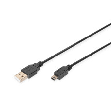 Кабель DIGITUS USB-A > USB-mini B синхронізації, 3.0 m, чорний