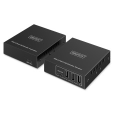 Подовжувач DIGITUS USB 3.2 Gen1, для використання з кабелем Cat6A, до 100 м, 3 х USB-A, 1 x USB-C, чорний