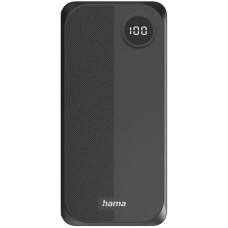 Акумулятор портативний літій-іонний Power Bank Hama 20000 мА·год, 2хUSB-C/USB-A, black