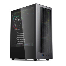 Корпус 2E GAMING  Vector V8111B без БЖ, 1xUSB3.0, 1х USB 2.0, 1xUSB Type-C, 4x120мм ARGB, VGA 325мм, LCS ready, контролер з пультом, TG Side Panel, ATX, чорний