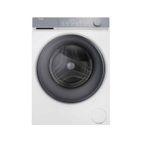 Пральна машина Haier фронтальна, 9кг, 1400, B, 45.2см, дисплей, пара, інвертор, люк сірий, прямий привід, білий