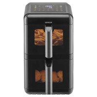 Мультипіч Sencor Dual Vita Fryer, 3000Вт, чаша-5.8+5.8л, сенсорне керув., 2 чаши, з віконцем, гриль, пластик, чорний